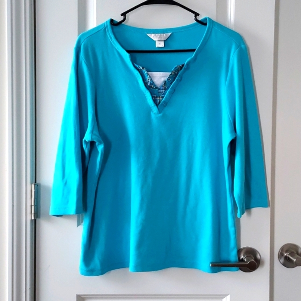 C.J Banks long sleeve tee blue x